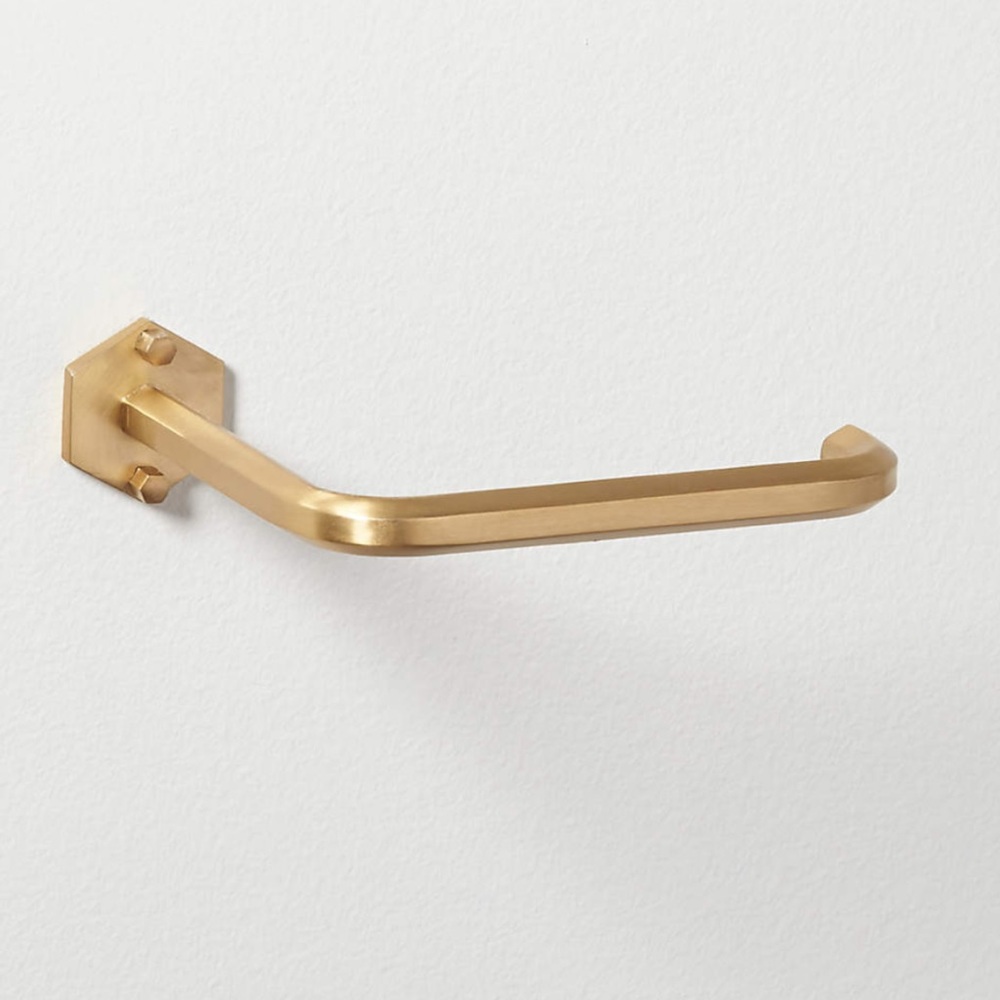 CB2 Hex Brass Wall Mounted Toilet Paper Holder